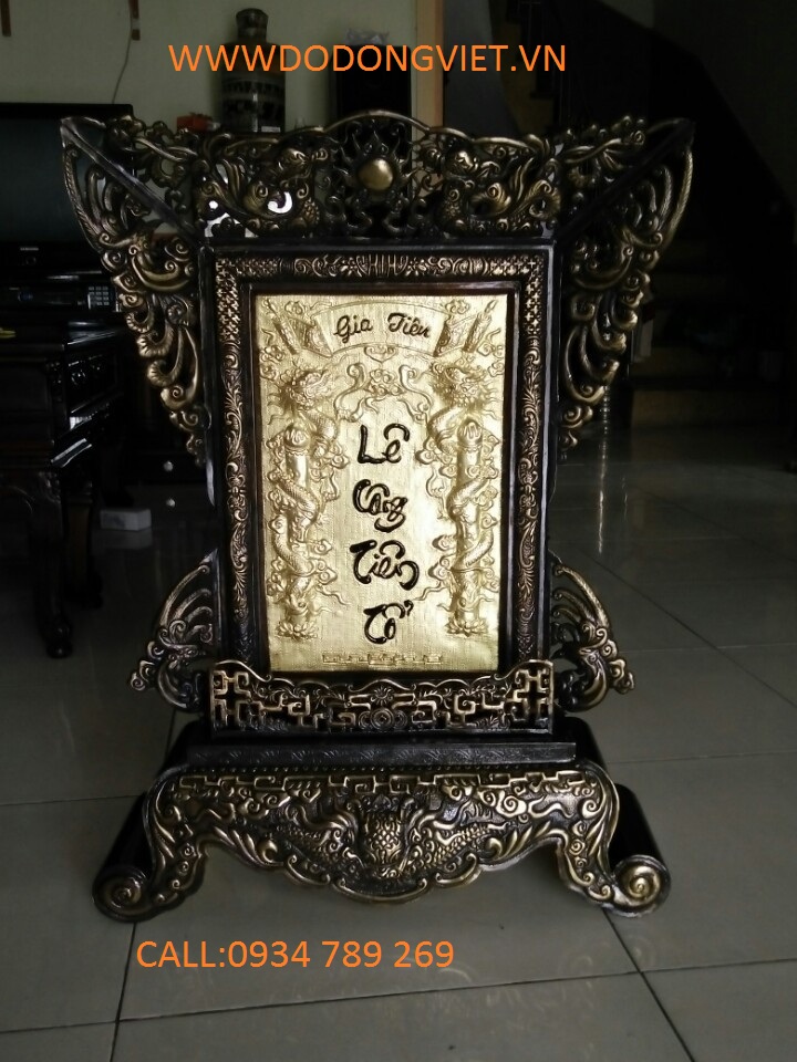 Bài vị thờ tổ tiên, ngai thờ gia tiên, cửu huyền thất tổ đồng vàng
