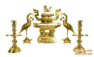 Lư đồng vĩnh tiến đồng vàng thờ gia tiên
