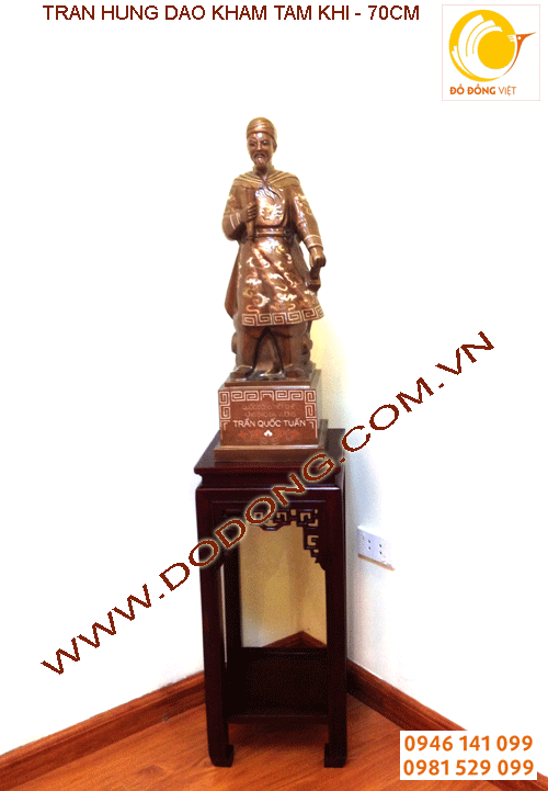 Tượng Trần quốc tuấn khảm tam khí