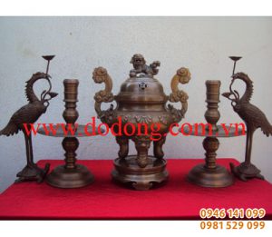 Đỉnh đồng hoa sòi cổ – ngũ sự bằng đồng – Đỉnh đồng
