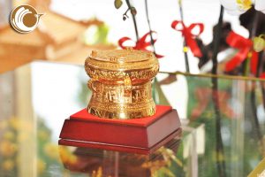 Trống đồng mạ vàng 24k đường kính 8cm