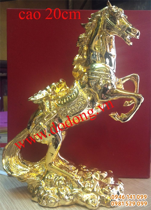 Tượng mã thượng phong hầu mạ vàng 24k