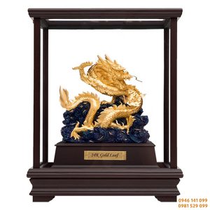 Hộp tượng rồng chế tác bằng vàng 24k tinh xảo