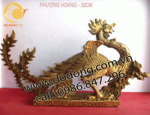 Phượng hoàng phong thủy bằng đồng 30cm