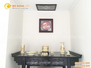 Tranh chữ Tâm thư pháp treo phòng thờ