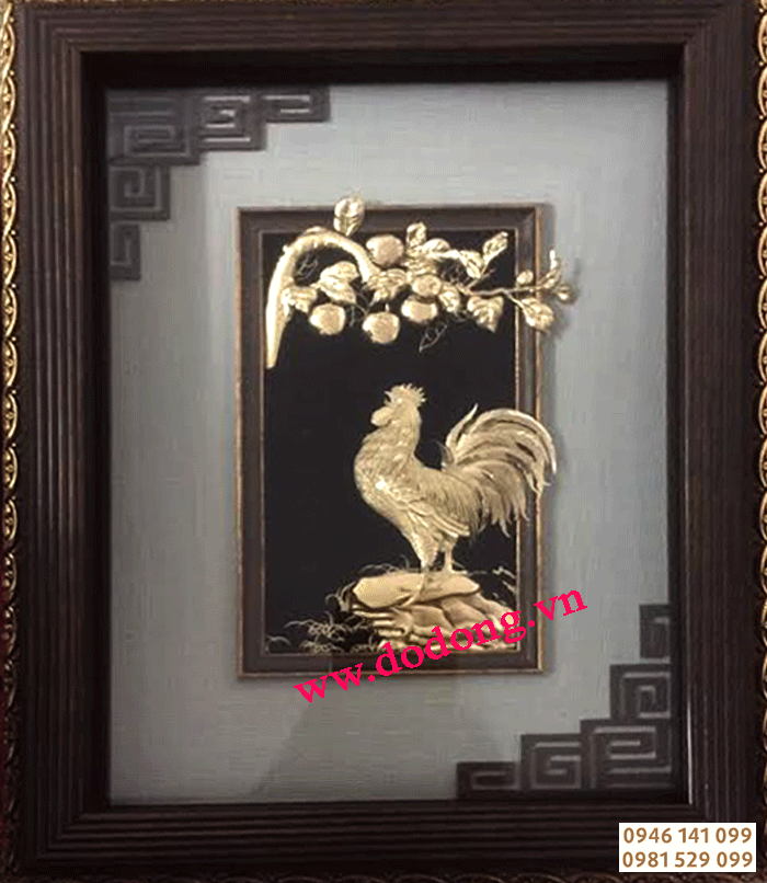 Tranh gà vàng 3d quà tặng cao cấp 2017
