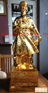 Tượng đồng Trần hưng đạo mạ vàng 24k