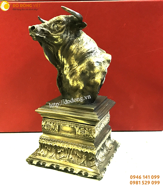 Tượng đầu bò bằng đồng phong thủy,tượng trang trí 40cm