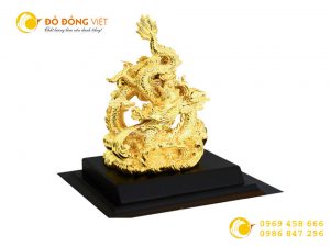 Quà tặng phong thủy, linh vật rồng phong thủy vàng lá 24k