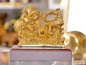 Quà tặng ngày cưới ý nghĩa- tượng rồng phượng bằng đồng mạ vàng