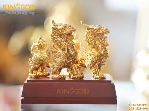 Tượng đồng tỳ hưu phong thủy mạ vàng 9999