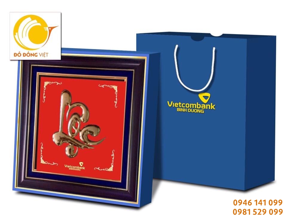 Tranh chữ lộc bằng đồng mạ vàng,chữ bằng đồng