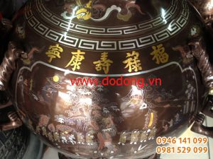 Đỉnh ngũ sắc thất lân 116 chữ vàng 24k