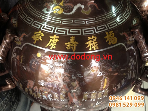 Đỉnh ngũ sắc thất lân 116 chữ vàng 24k