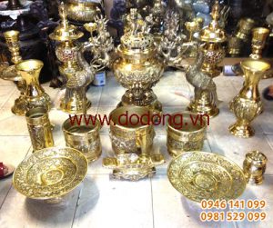 Bộ đồ thờ đồng cao cấp dapha số 1 65cm đồ đồng đại phát