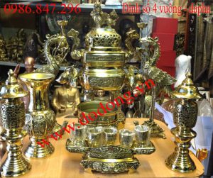 Bộ đỉnh thờ số 4 trái đào đỉnh đồng dapha