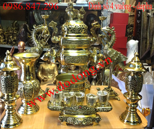 Bộ đỉnh thờ số 4 trái đào đỉnh đồng dapha
