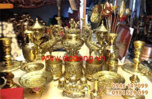 Bộ đồ thờ dapha số 2 ngũ sự trên bàn thờ