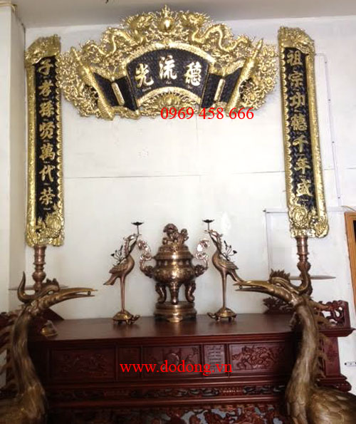 Bộ tam sự ngũ sắc 55cm chữ thọ vàng