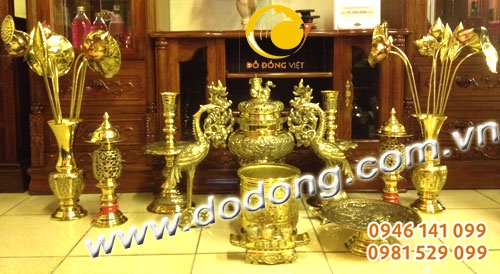 Bộ đỉnh thờ số 4 cao 60cm ngũ sự Đồng vĩnh tiến