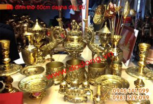 Bộ đồ thờ đầy đủ đapha 50cm trên bàn thờ