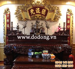 Mẫu bàn thờ đỉnh đồng khảm ngũ sắc đẹp đỉnh ngũ sắc