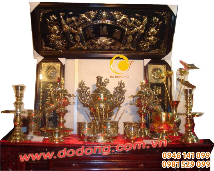 Bộ đồ thờ đồng dapha số 4 đỉnh bày nhà chung cư