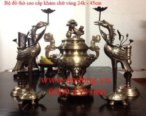 Bộ đồ thờ cao cấp khảm ngũ sắc tại Hà đông đồ đồng