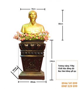 Đúc tượng đồng bán thân Bác hồ đứng vẫy tay, đọc báo