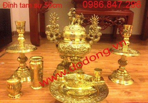 Bộ đỉnh đồng chân nến số 3 dapha Tam sự
