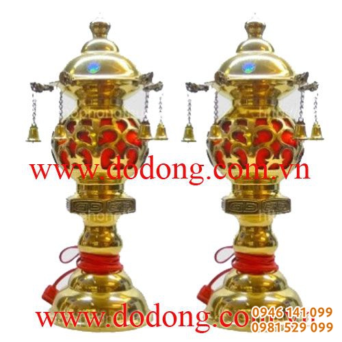 Đôi đèn thờ cắm điện trang trí bàn thờ đồ thờ công đức