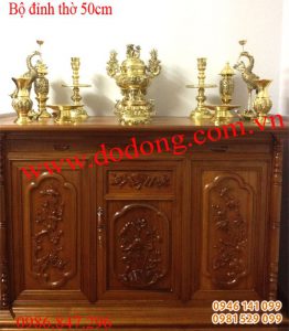 Bộ đồ thờ đồng vàng số 3 bày bàn thờ gia tiên