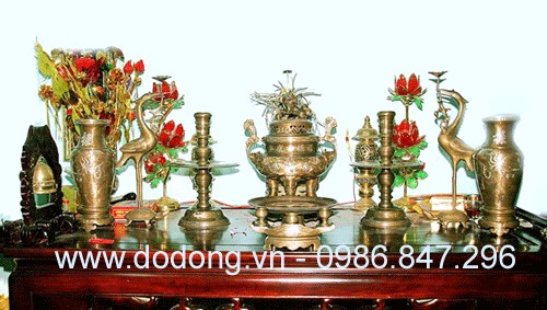 Bộ đồ thờ khảm tam khí 45cm bảo hành 20 năm