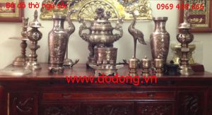 Sản phẩm đồ thờ cúng đồng ngũ sắc bộ bàn thờ