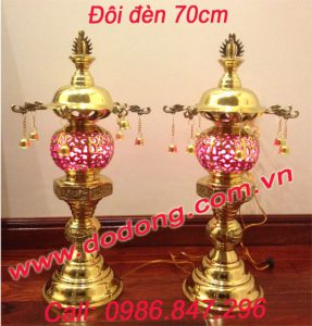 Đèn đồng đài loan cắm điện thờ cúng, công đức