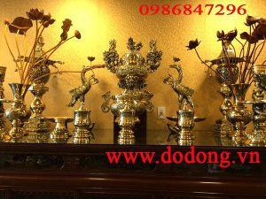 Mẫu bộ đồ thờ đồng dapha số 3 thờ gia tiên tại Hải phòng