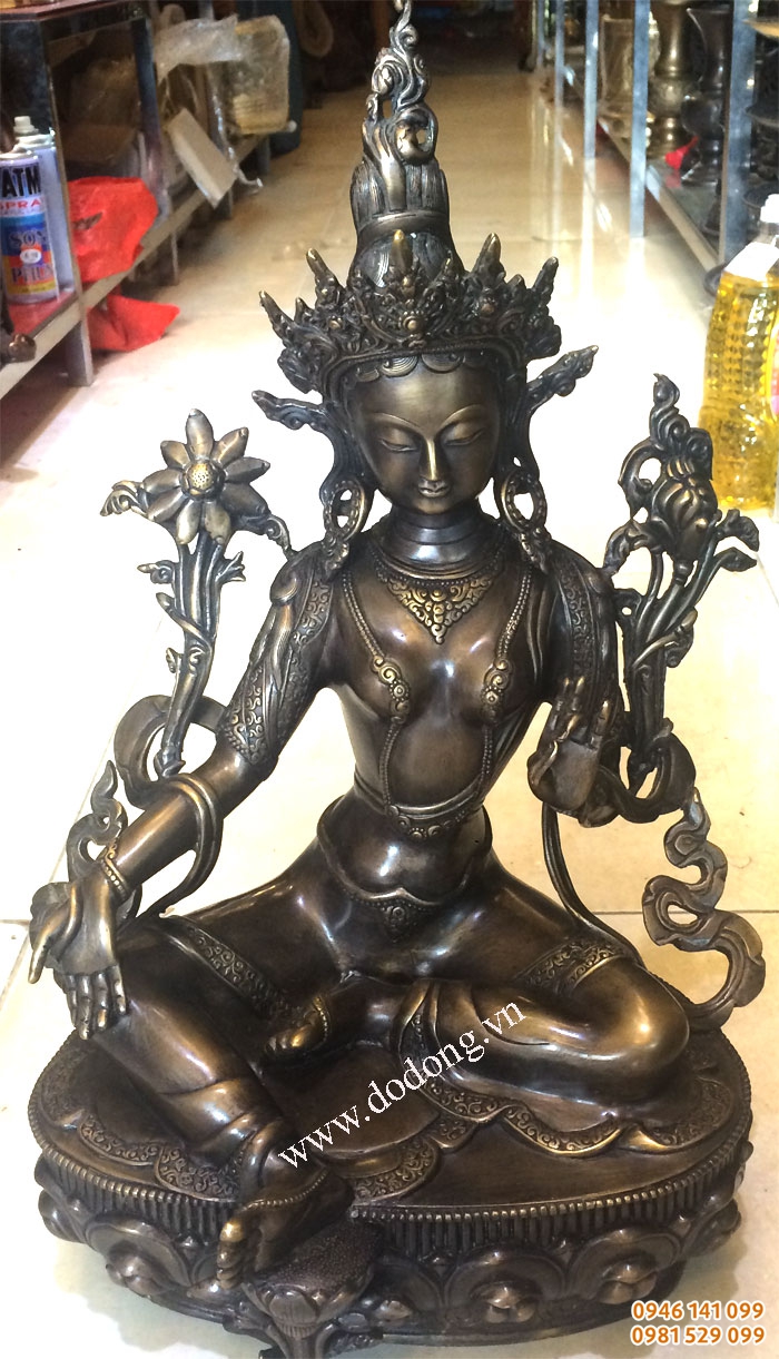 Đúc tượng phật bà quan tâm tây tạng 47cm