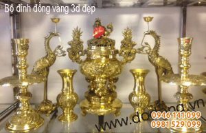 Bộ đồ thờ cúng đồng vàng dapha 3d số 3