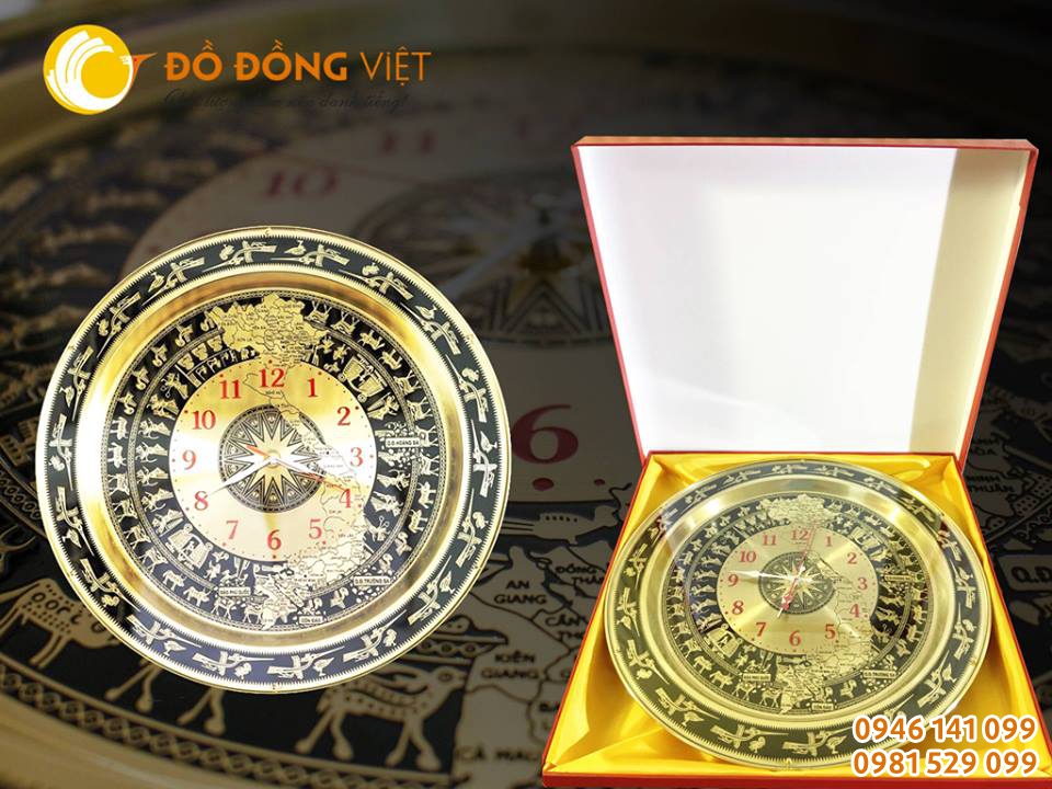 Quà Tết xuân Kỷ Hợi 2019- đồng hồ bản đồ Việt Nam treo tường