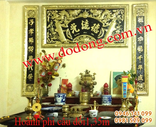 Trang trí đỉnh đồng bàn thờ gia tiên
