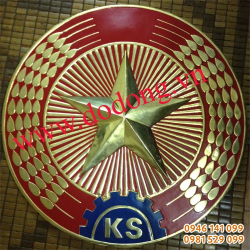 Logo kiểm soát bằng đồng gò thủ công Huy hiệu ngành