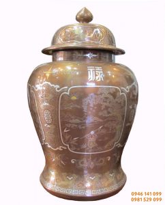 Chóe đồng khảm bạc, lộc bình trang trí khảm ngũ sắc