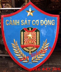 Logo cảnh sát cơ động bằng đồng dập nổi