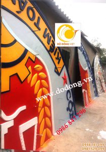 Đúc đồng đỏ logo kiểm toán nhà nước dk 6m lắp đặt tại Hà nội