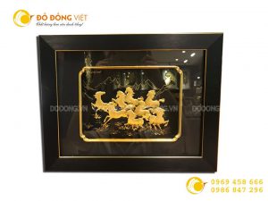 Tranh vàng 24k Mã đáo thành công- quà tặng tân gia ý nghĩa