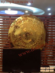 Mặt trống đồng mạ vàng 24k bản đồ các tỉnh Việt Nam