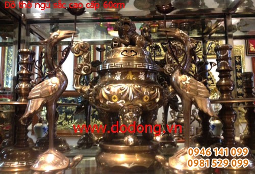 Đúc đồng đại bái đồng ngũ sắc khảm 5 màu sang trọng