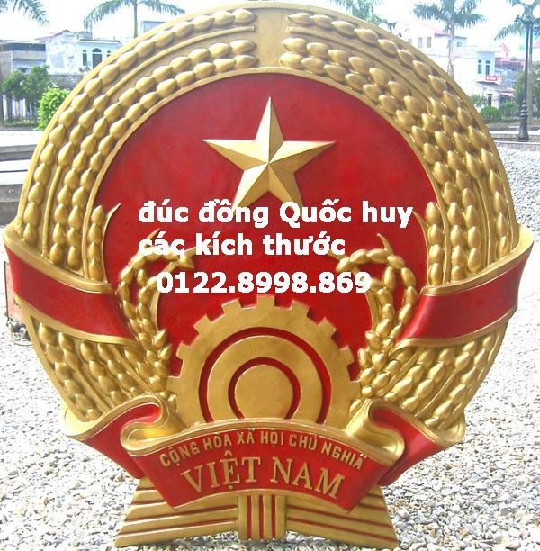 Đúc đồng Quốc huy Việt nam treo trụ sở hành chính