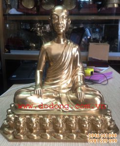 Tượng đức phật hoàng Trần nhân tông tọa đài sen đồ đồng