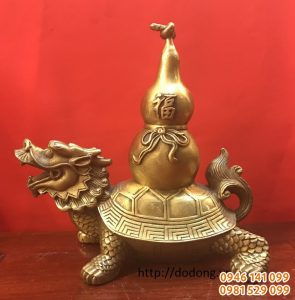 Tượng rùa đầu rồng cõng hồ lô may mắn trong phong thủy